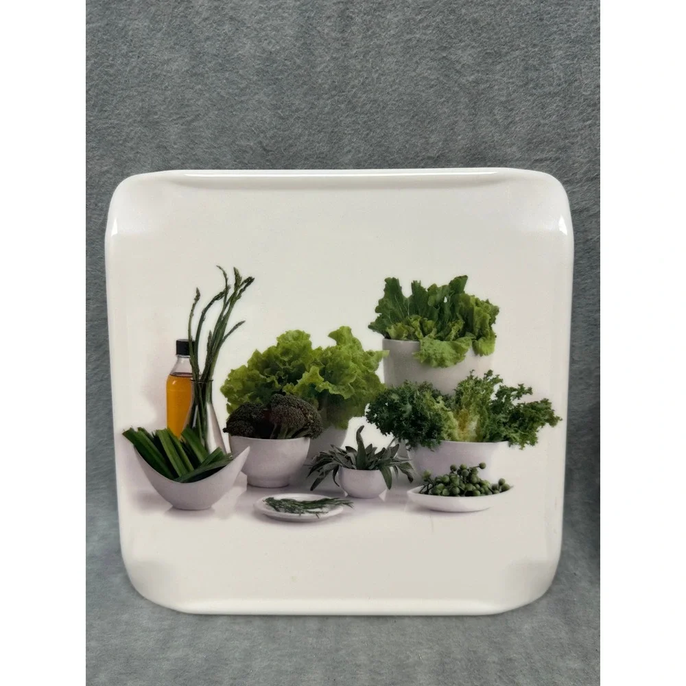 Servewell Square Set Melamine Cutting‎ Stands Boards 7.5in Vegetable Print New